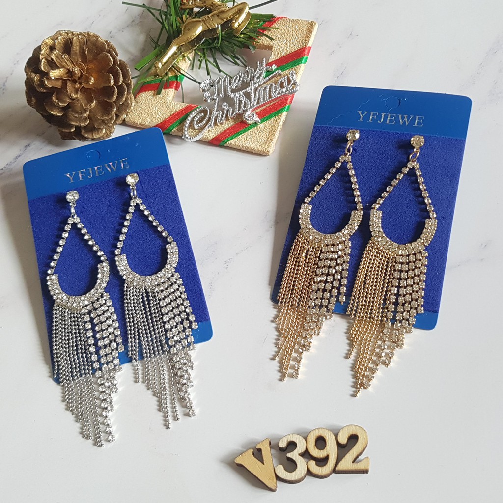 Bông tai tua rua đá sang chảnh - B1388 B770 B527