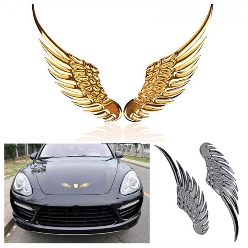 Miếng huy hiệu dán xe hơi hình cánh thiên thần 3D sành điệu bằng kim loại the ordinary