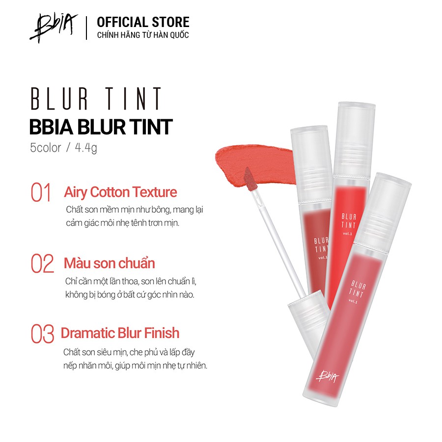 Son kem Bbia Blur Tint Version 1 (5 màu) 4.4g - Bbia Offical Store | BigBuy360 - bigbuy360.vn