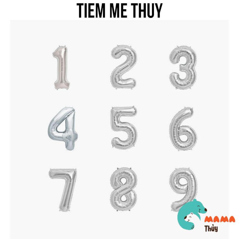 Bóng số trang trí sinh nhật tráng nhôm foil size đại