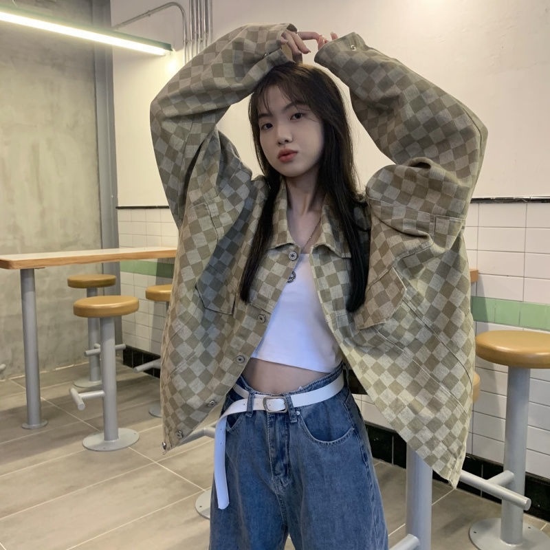 Áo Khoác Dáng Rộng Thiết Kế Mới Thời Trang Mùa Thu Đông Theo Phong Cách Retro