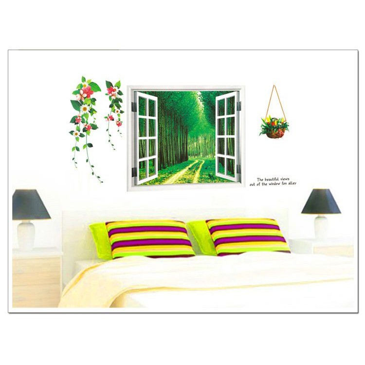 Decal cửa sổ con đường xanh 2 - DCS023