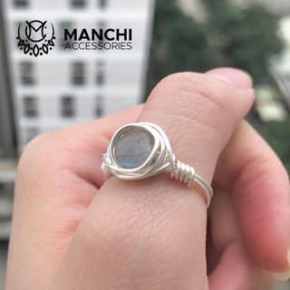 Nhẫn đá handmade dây bạc nhiều mẫu mới