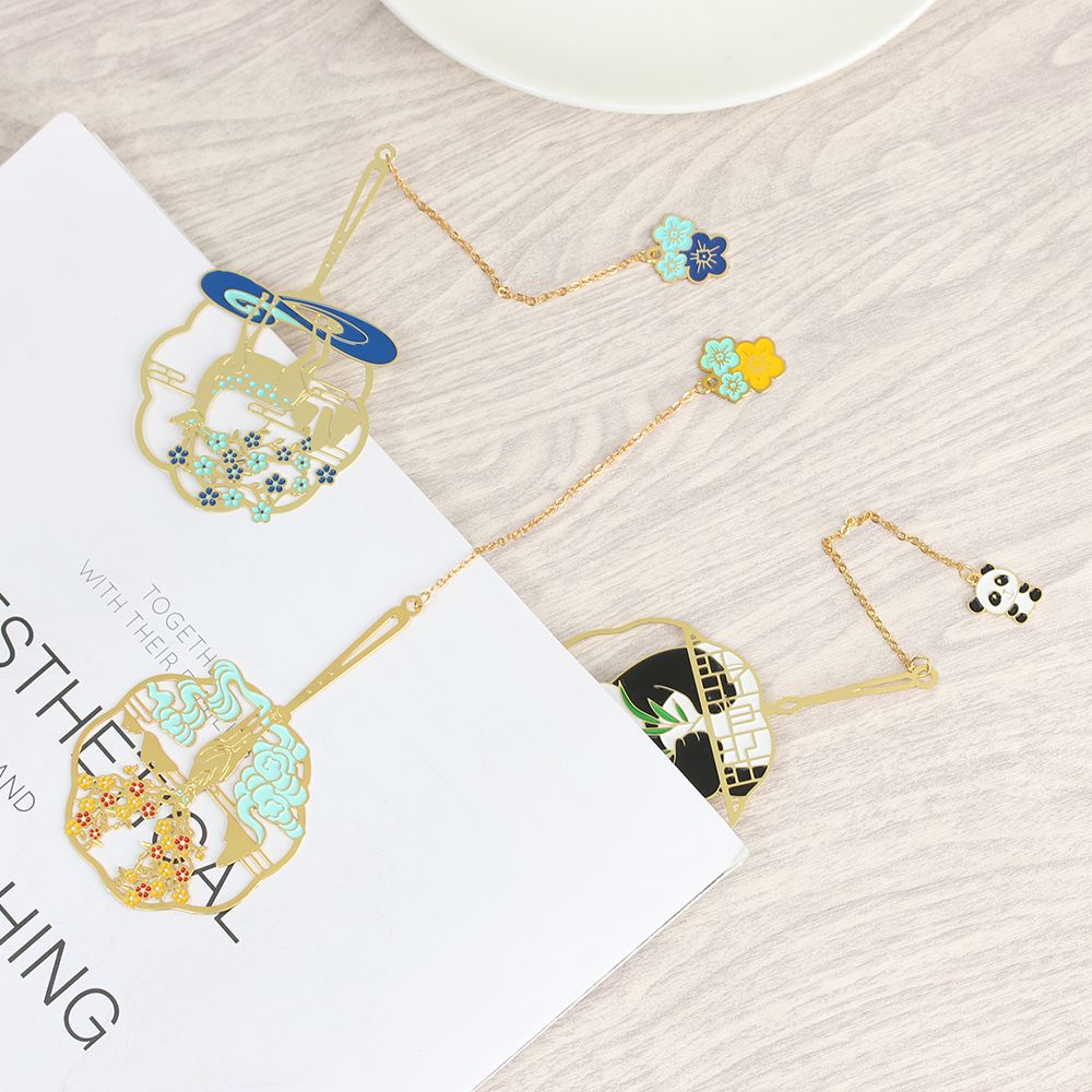 Kẹp Đánh Dấu Trang Sách Bằng Đồng Thau Họa Tiết Chim Công Phong Cách Trung Hoa Cổ Điển