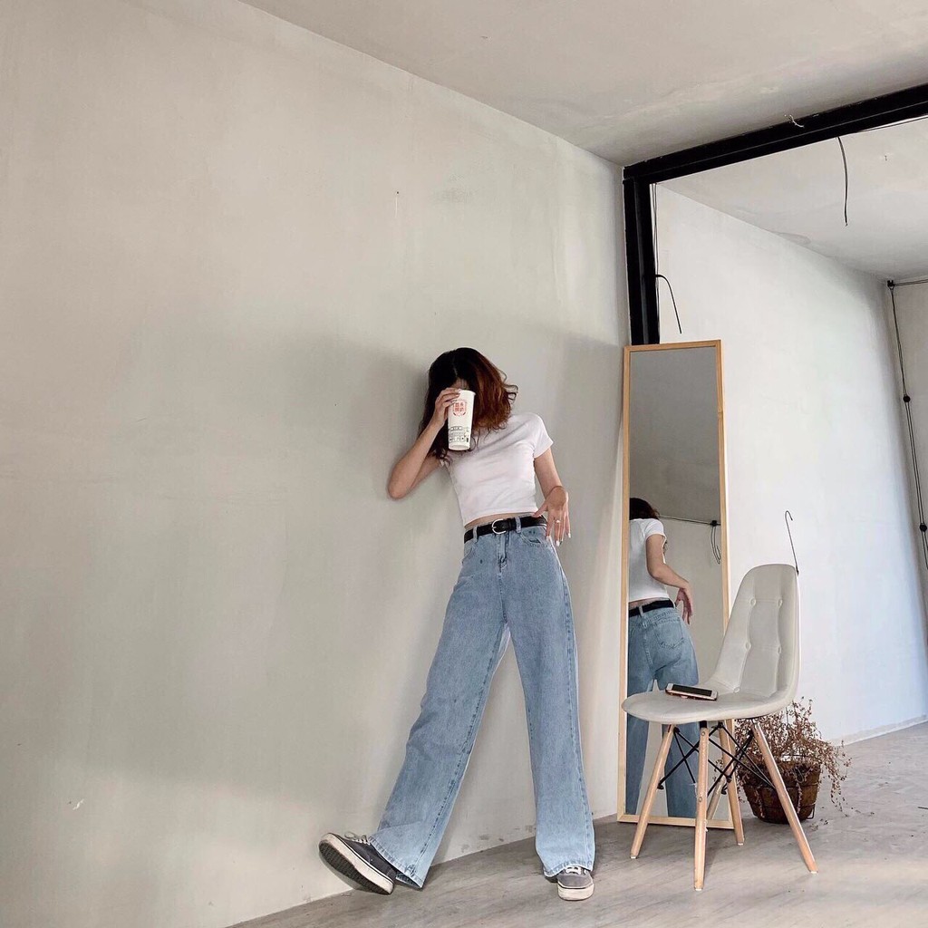 FS50K_Quần Jeans Nữ Ống Rộng Cao Cấp OHS3100