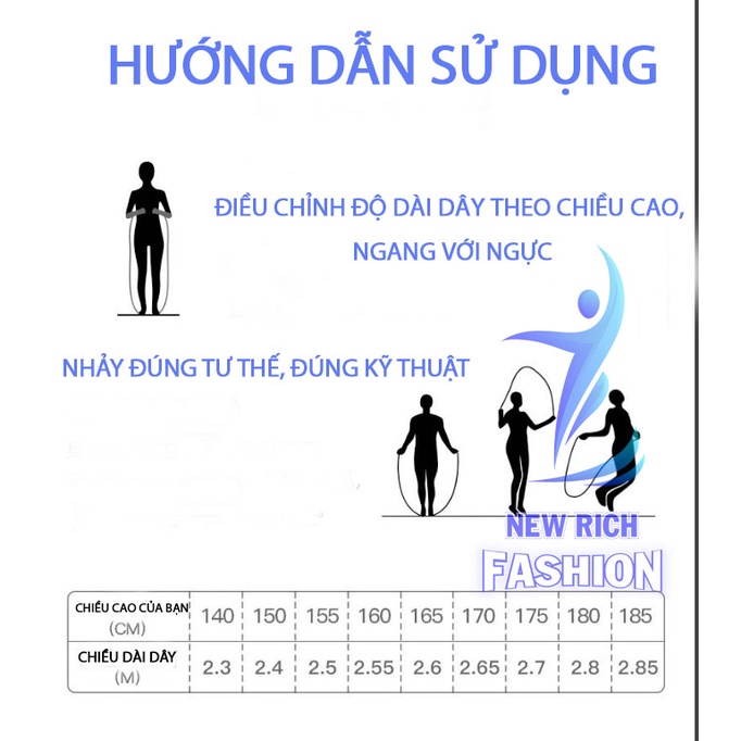 Dây nhảy lõi thép có tạ tập thể lực thể thao tại nhà giảm cân giảm mỡ bụng có thể thu ngắn dài tùy chỉnh