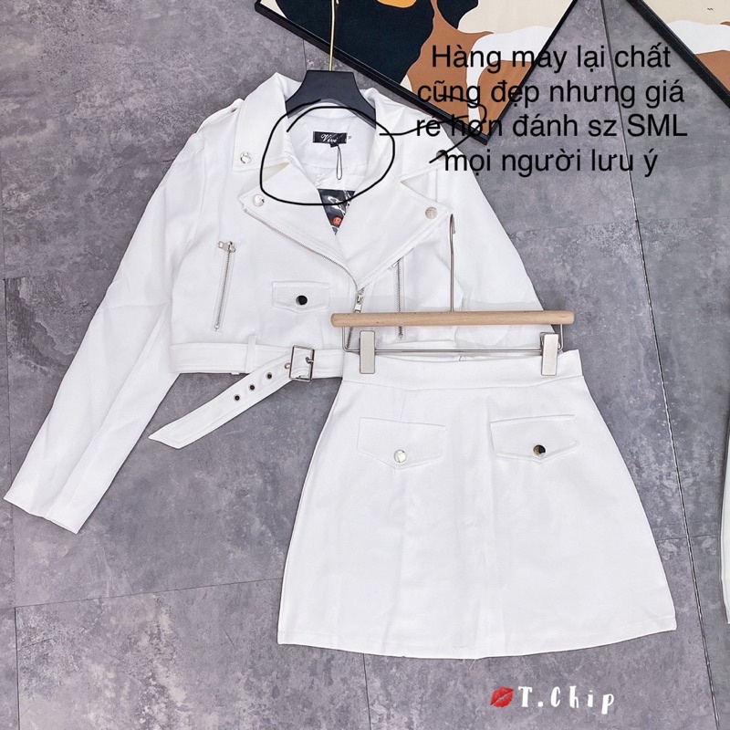 Set áo khoác khoá và chân váy A