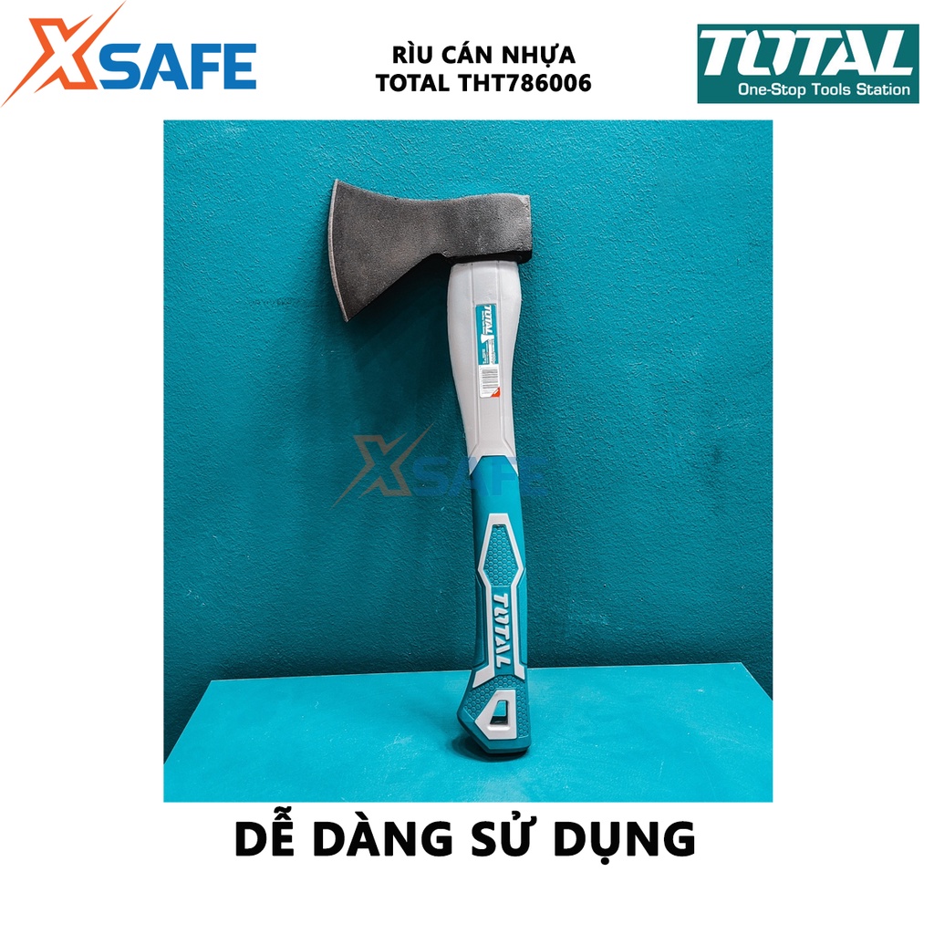 Búa rìu cán nhựa TOTAL THT786006 Rìu TOTAL đầu nặng 600g, chất liệu thép carbon 45# siêu cứng , đầ nặng [XSAFE]