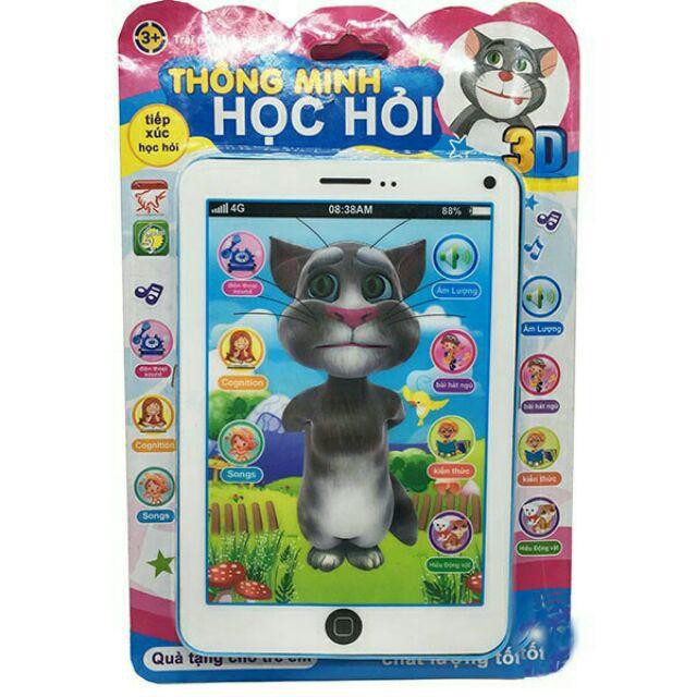 ĐỒ CHƠI Vỉ đồ chơi Ipad mèo Tom Cat 3D thông minh dùng pin có nhạc ( cho bé)