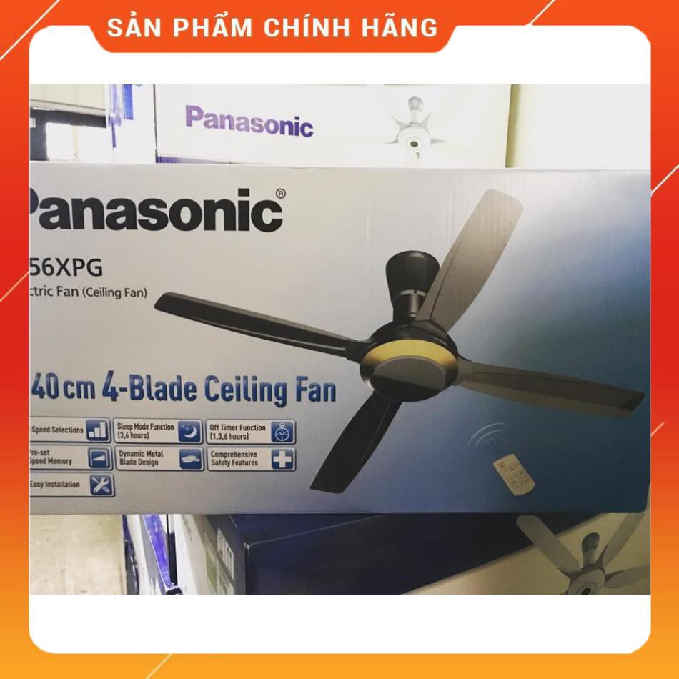 Quạt trần 4 cánh Panasonic F-56XPG có điều khiển (Đen)