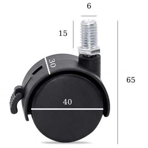 Bánh xe nhựa có khóa Bánh xe quạt hơi nước  Nguyên Việt chạy êm, bền chắc