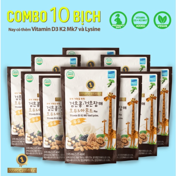 Sữa hạt óc chó, hạnh nhân hươu cao cổ Hàn Quốc Golden Health cung cấp dinh dưỡng, tăng chiều cao