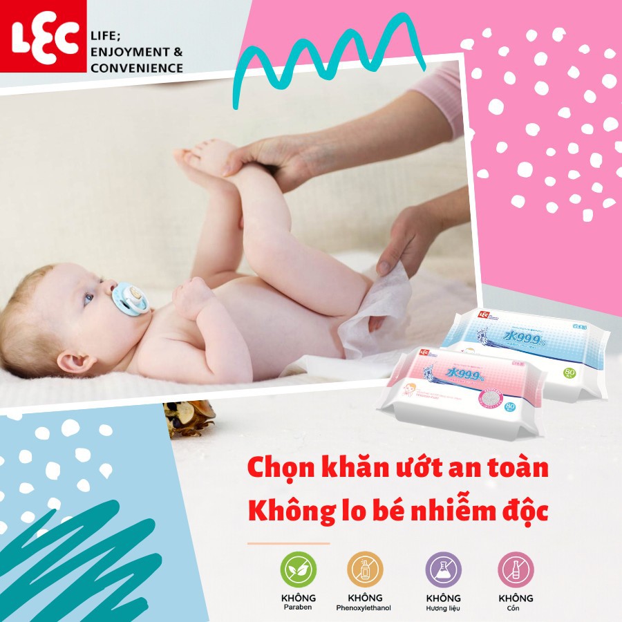 GIẤY ƯỚT LEC TINH KHIẾT 99,9% HÀNG NỘI ĐỊA NHẬT