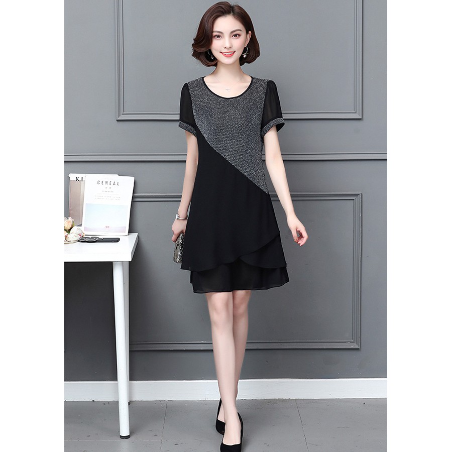 [SALE SỐC] ĐẦM SUÔNG KIM TUYẾN PHỐI VOAN 3 LỚP D3010 ( KHÔNG KÈM PHỤ KIỆN ) Tặng cài áo giao ngẫu nhiên