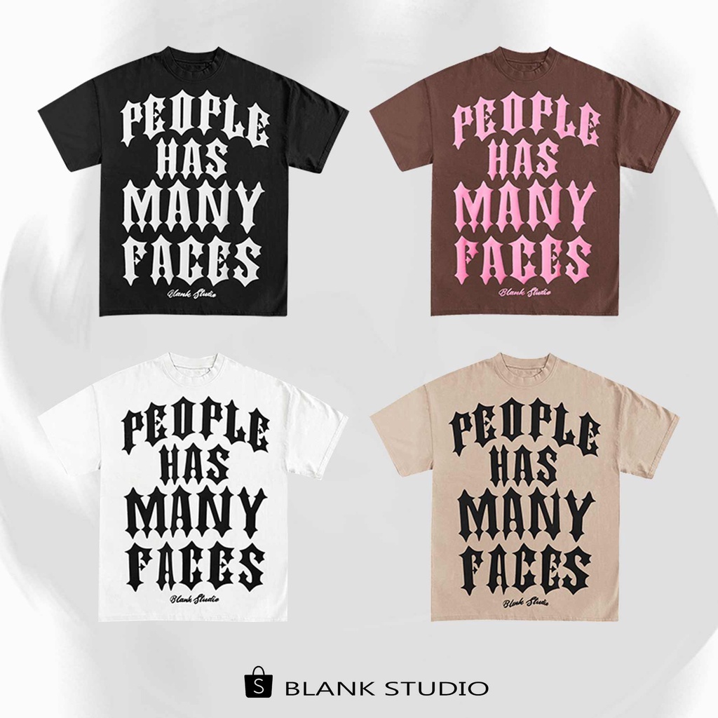 BLANK | Áo Thun PHMF Tay Lỡ Unisex - Đen-Trắng-Tan-Nâu Cổ Tròn