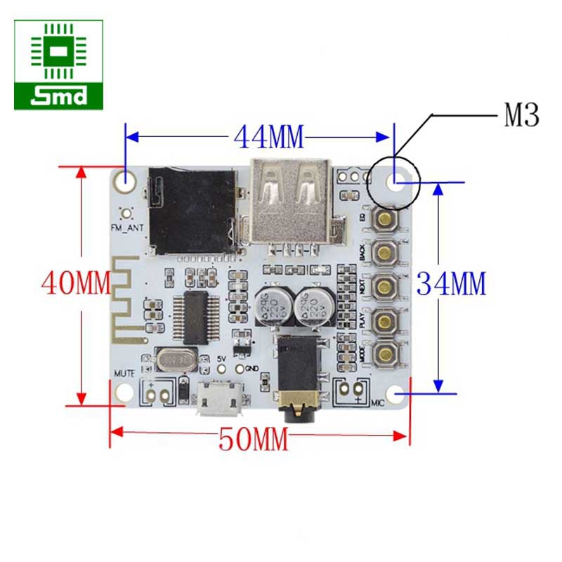 Module phát nhạc MP3 bluetooth (USB + MICROSD), mạch bluetooth audio phát nhạc cho loa