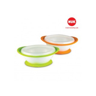 Bộ 2 bát ăn nuk chống đổ có nắp