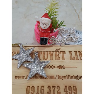 2 ngôi sao kim tuyến nhỏ 15k màu bạc