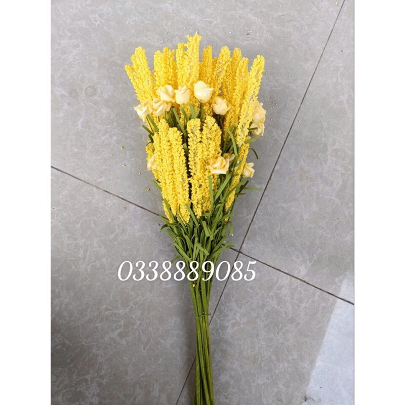 Hoa giả - Oải Hương - Cành chồn trang trí, kết hợp hoa hồng siêu đẹp, đủ màu, sẵn kho ạ