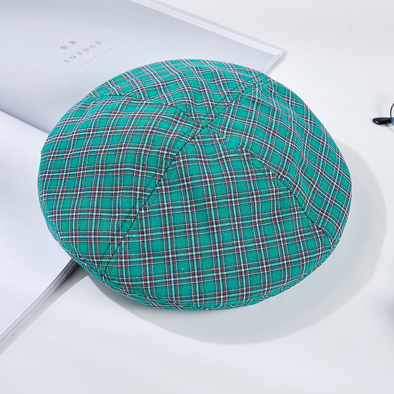 Mũ Beret Mỏng Mềm Thoáng Khí Kẻ Sọc Caro Phong Cách Nhật Bản Dễ Phối Đồ Thời Trang Mùa Hè Cho Nữ