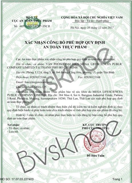 DHA 125 GIÚP TRẺ PHÁT TRIỂN TRÍ NÃO, SÁNG MẮT, SÁNG DA,