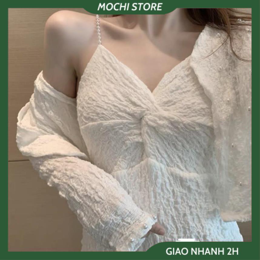 Set Váy Nữ, Set 2 Món Đầm 2 Dây Xoắn Ngực Kèm Áo Khoát Cadigan Chất Thun Xốp Cao Cấp Thời Trang Cho Bạn Nữ, Gợi Cảm Quyế | BigBuy360 - bigbuy360.vn