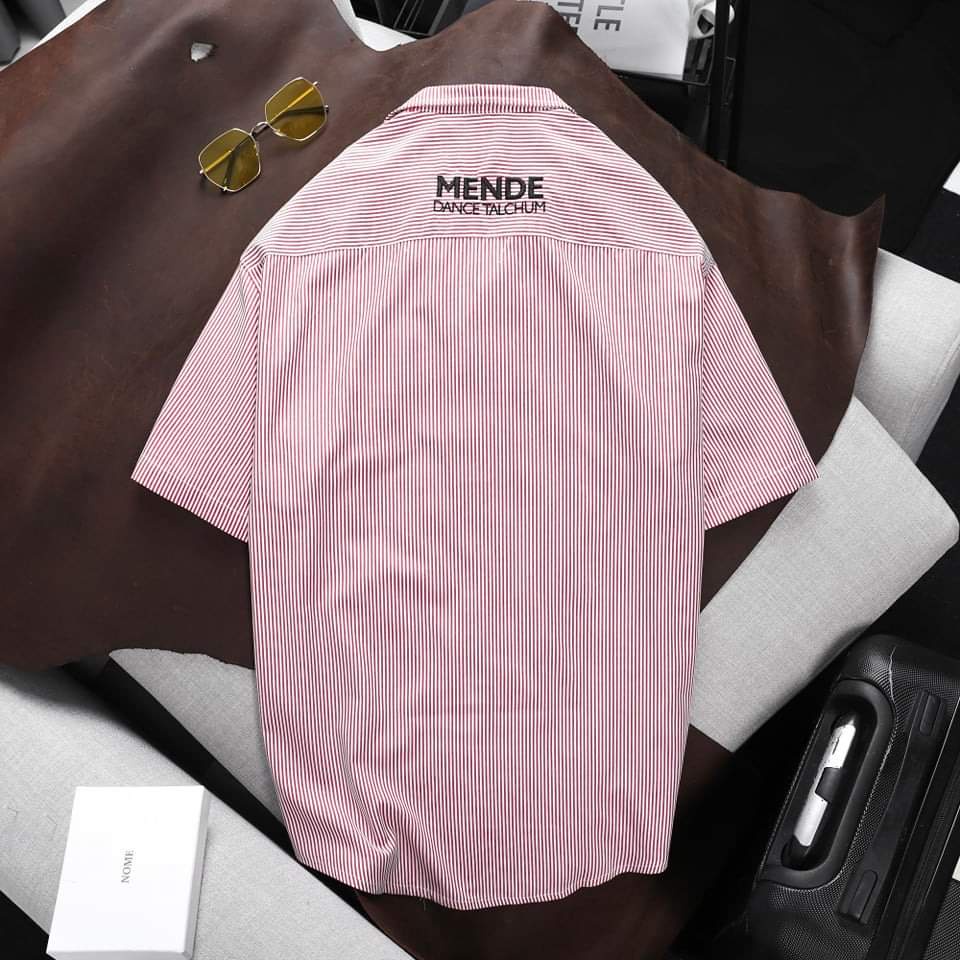 MENDE - Dance Mask - Áo sơ mi nam tay ngắn full sọc Hàn Quốc - Có 3 màu