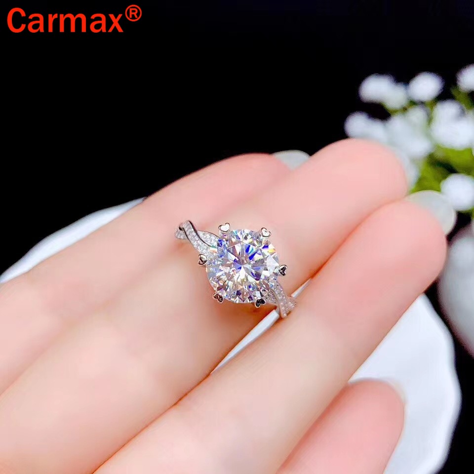 Nhẫn Nữ Họa Tiết Moissanite Thời Trang