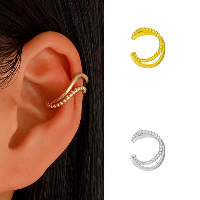 Khuyên Tai Chữ C Hai Lớp Phong Cách Cổ Điển Thời Trang Cho Nữ