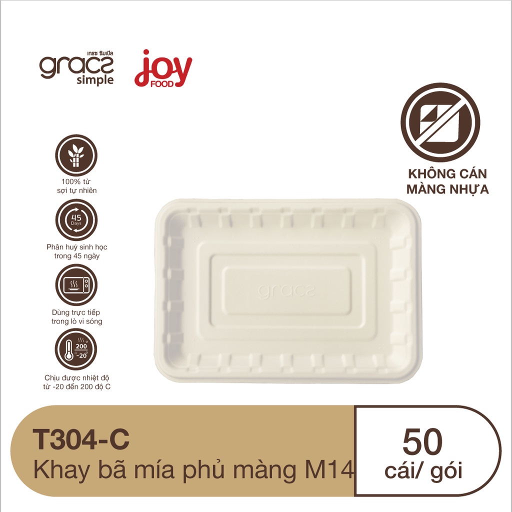 50 khay bã mía chữ nhật, khay đựng rau củ, hải sản cao cấp nhập khẩu từ Thái Lan