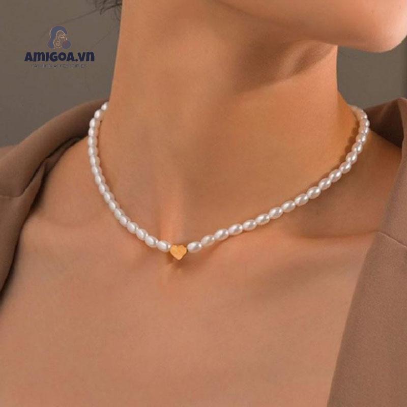 Vòng cổ Đính Ngọc Trai Hình Bướm Phong Cách Retro Thời Trang