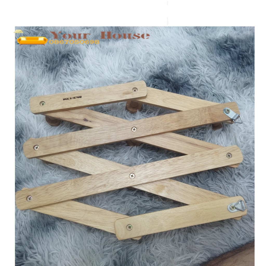 Móc Gỗ Treo Quần Áo, Móc Gỗ Gắn Tường Treo Quần Áo YOUR HOUSE 100% Gỗ Tự Nhiên