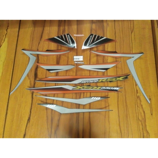 Bộ tem wave rsx110 2014 màu cam đen