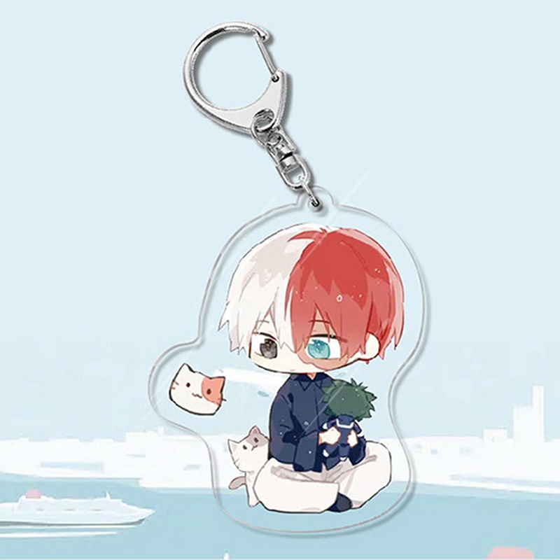 Móc khóa hai mặt bằng acrylic trong suốt họa tiết anime My Hero Academia 999