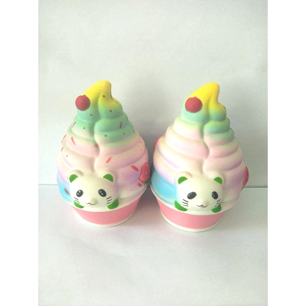 Squishy Lớn JUMBO Hình bánh kem cốm hình gấu trúc xanh Đồ Chơi Xốp Giảm Stress Hình mềm mịn dễ Thương đàn hồi Cho Bé