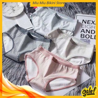 Quần Lót Nữ ♥️FREESHIP♥️ Quần Lót Cotton Tăm Phối Kẻ Siêu Đẹp 031 Miu Miu Store