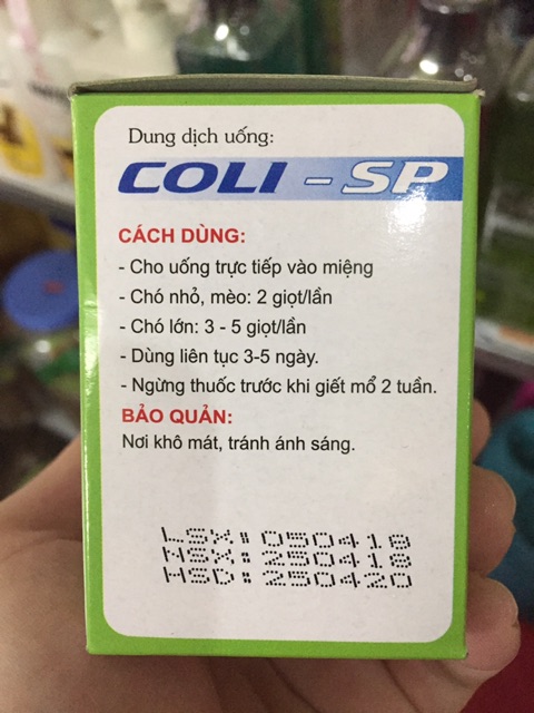 Coli-SP trị các bệnh tiêu chảy,.. ở chó mèo. Lọ 10ml- rotunpets