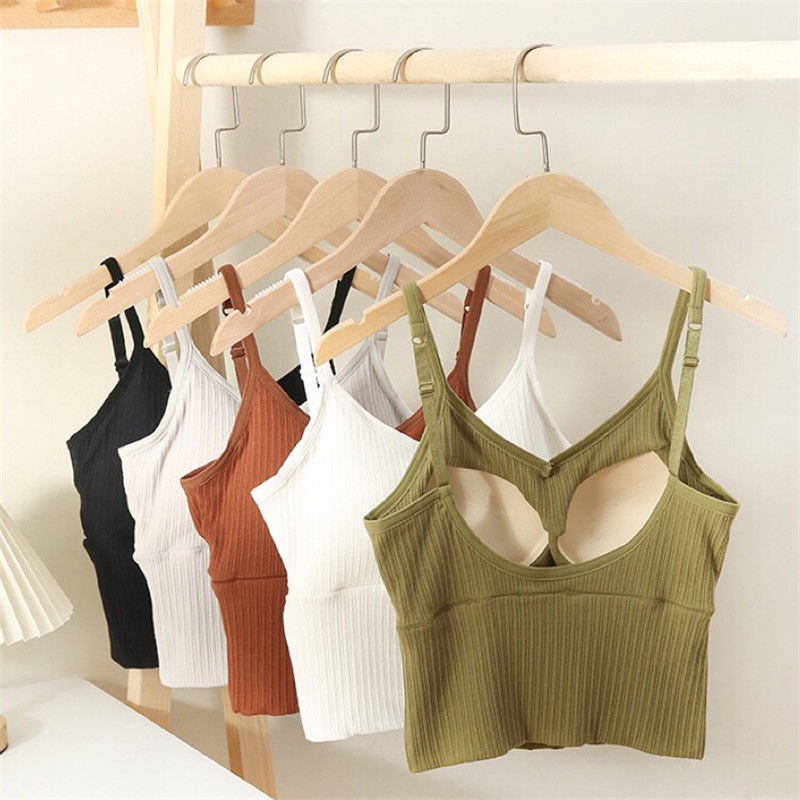 Áo Lót Cotton Một Mảnh Cố Định Cúp Ngực Đẹp Không Gọng Thép