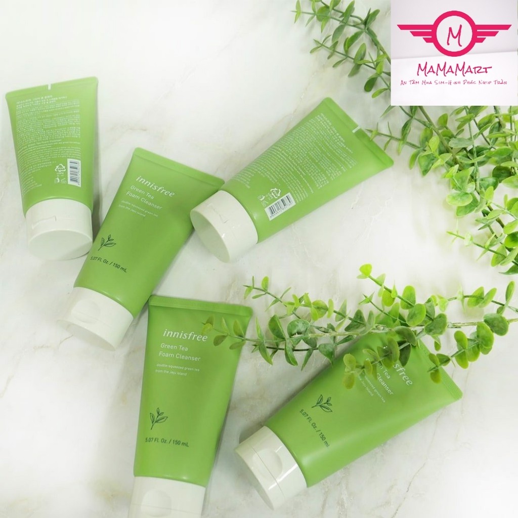 Sữa rửa mặt Innisfree trà xanh (Green tea cleansing foam) 150ml, dành cho da dầu,da mụn,làm sạch sâu,dưỡng ẩm (Hàn Quốc)