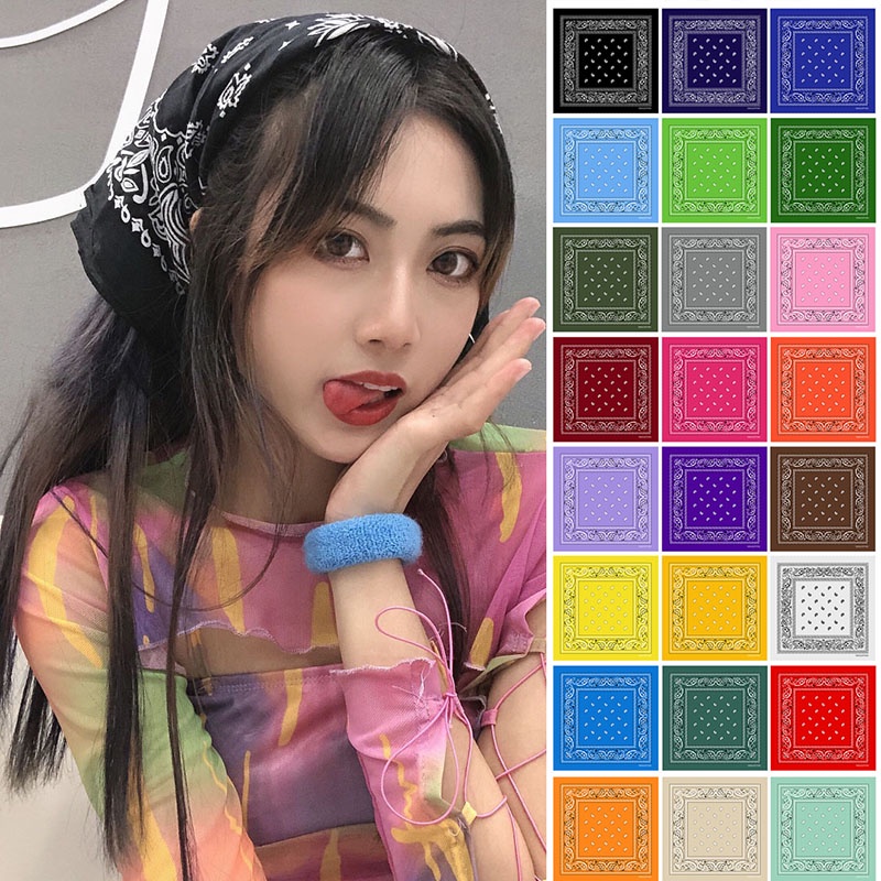 Khăn bandana hình vuông bằng cotton 100% thời trang phong cách hip hop