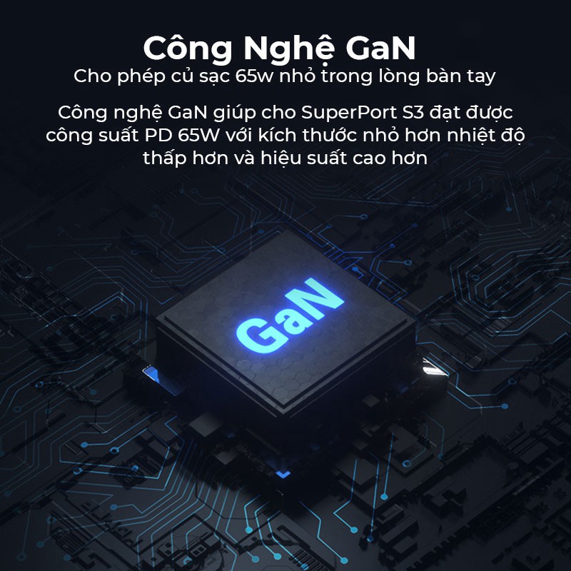 CỦ SẠC NHANH 65W GAN2 ZENDURE SUPERPORT S3 HỖ TRỢ 3 CỔNG SẠC NHANH CHO MACBOOK IPHONE IPAD DELL THINKPAD SAMSUNG