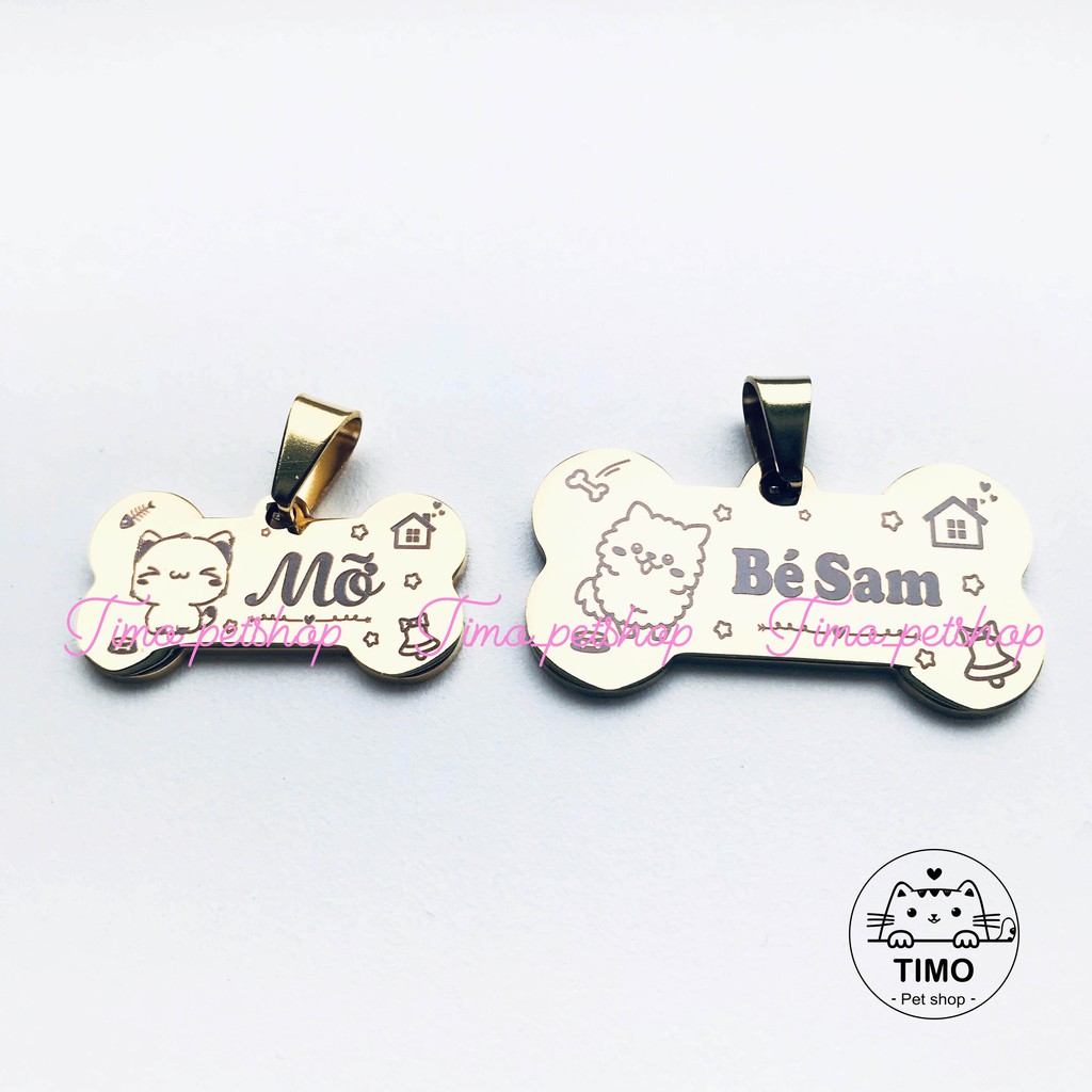 Bảng tên chó mèo, thú cưng - Inox