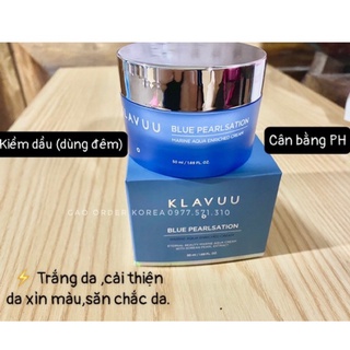 Kem dưỡng ẩm kiềm dầu klavuu blue pearlsation marine aqua enriched cream 50mll