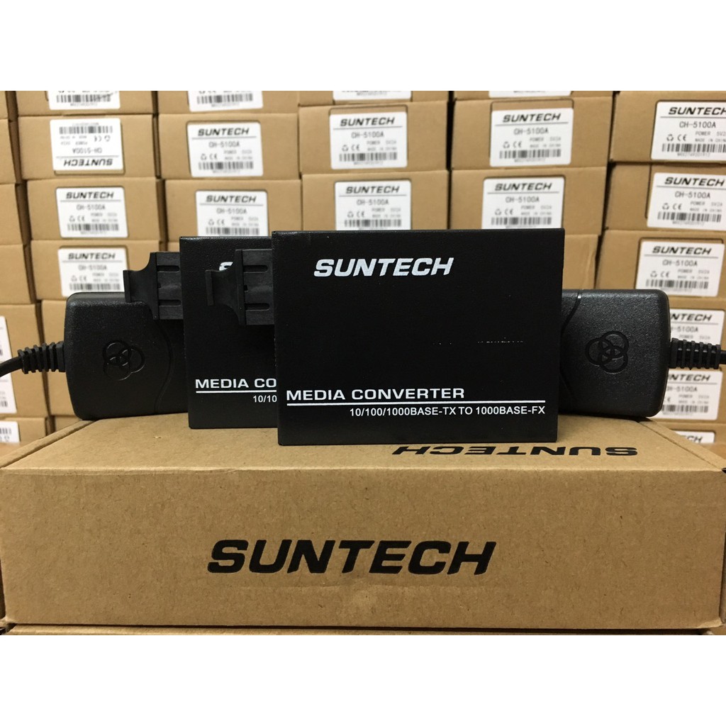 Cặp Converter quang 1GB Single mode 2 sợi quang 20KM SUNTECH GS05. BH 12 tháng- hàng cao cấp