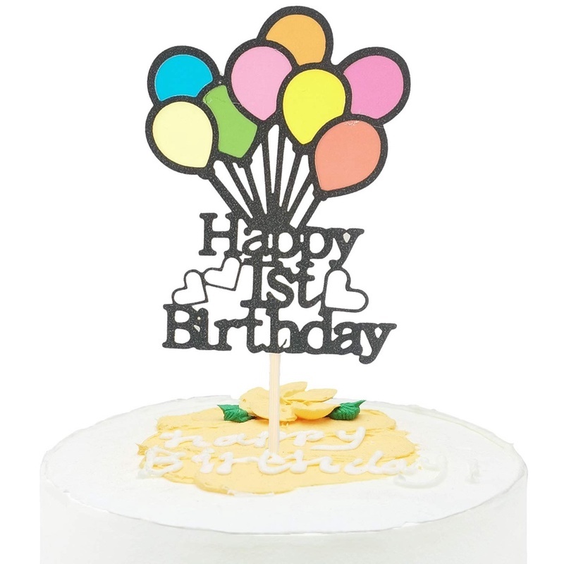 Bong Bóng Trang Trí Bánh Kem Chữ Happy Birthday 100 Ngày / 1 Tuổi Nhiều Màu Sắc