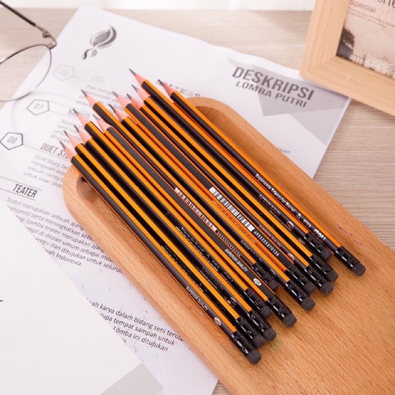 Hộp 12 cây bút chì gỗ Deli 2B 37015/37013