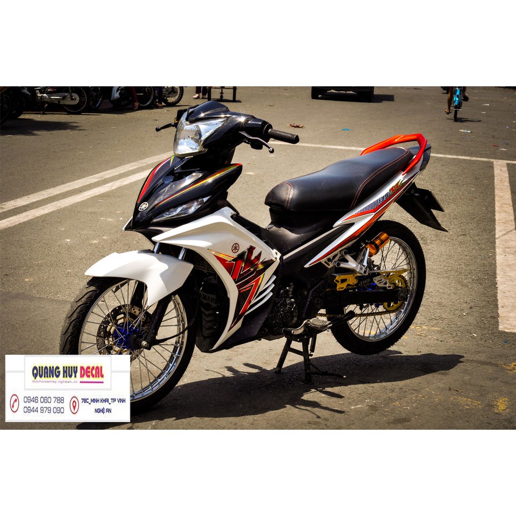 Tem trùm exciter 135 trắng đỏ đen đẹp, độ team decal xe ex dán đời 2011-2014