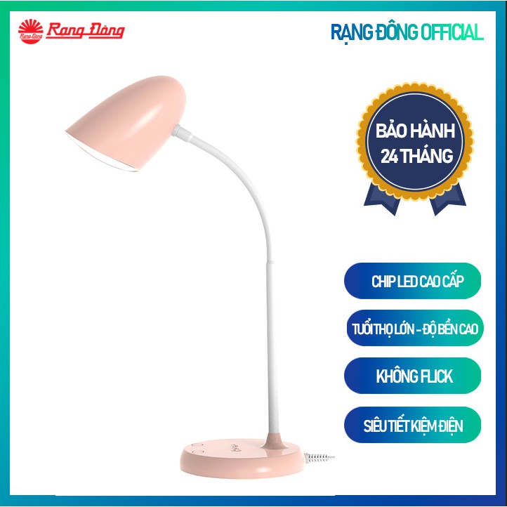 Đèn bàn bảo vệ thị lực Rạng Đông Model: RD-RL-38.PLUS 6W đổi 3 màu ánh sáng dimming 3 cấp độ