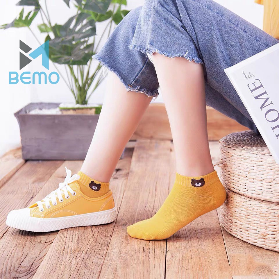 [QUÀ TẶNG] Combo 10 Đôi Tất Gấu Cổ Ngắn, Tất Gấu Brown loại 1 Cute