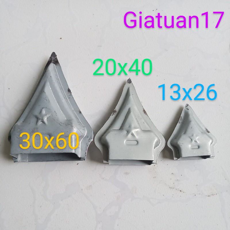 (HÀNG DÀY 6ZEM) Nắp chụp bịt đầu sắt hộp, cửa cổng sắt, chông hàng rào ( mác sắt ) 13*26mm,20*40mm, 25x50mm,30*60mm...
